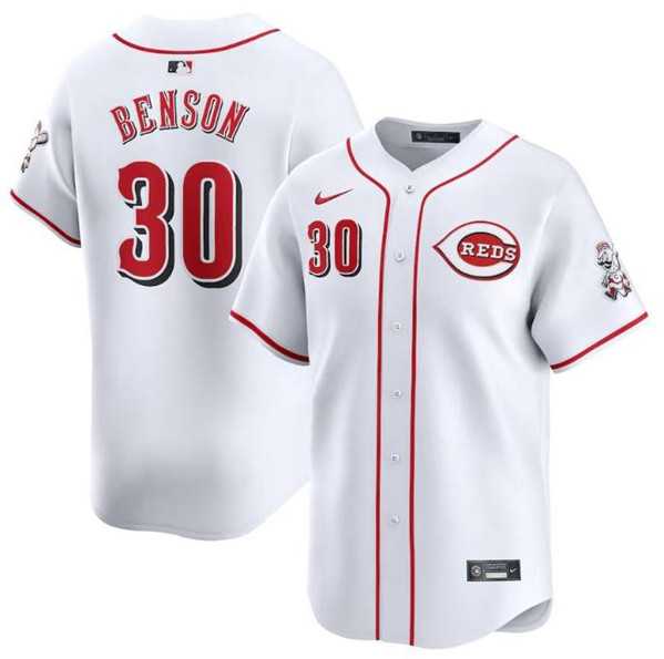 Men's Cincinnati Reds #30 Will Benson White Home Limited Baseball Stitched Jersey Dzhi